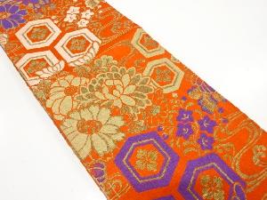 アンティーク　流水に菊・桔梗模様織り出し子供帯（材料）